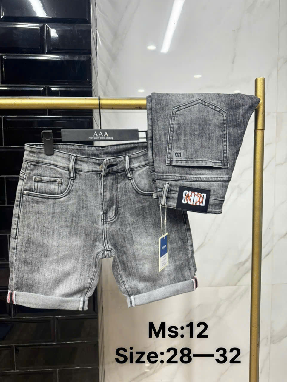 Quần Jean ngắn xám